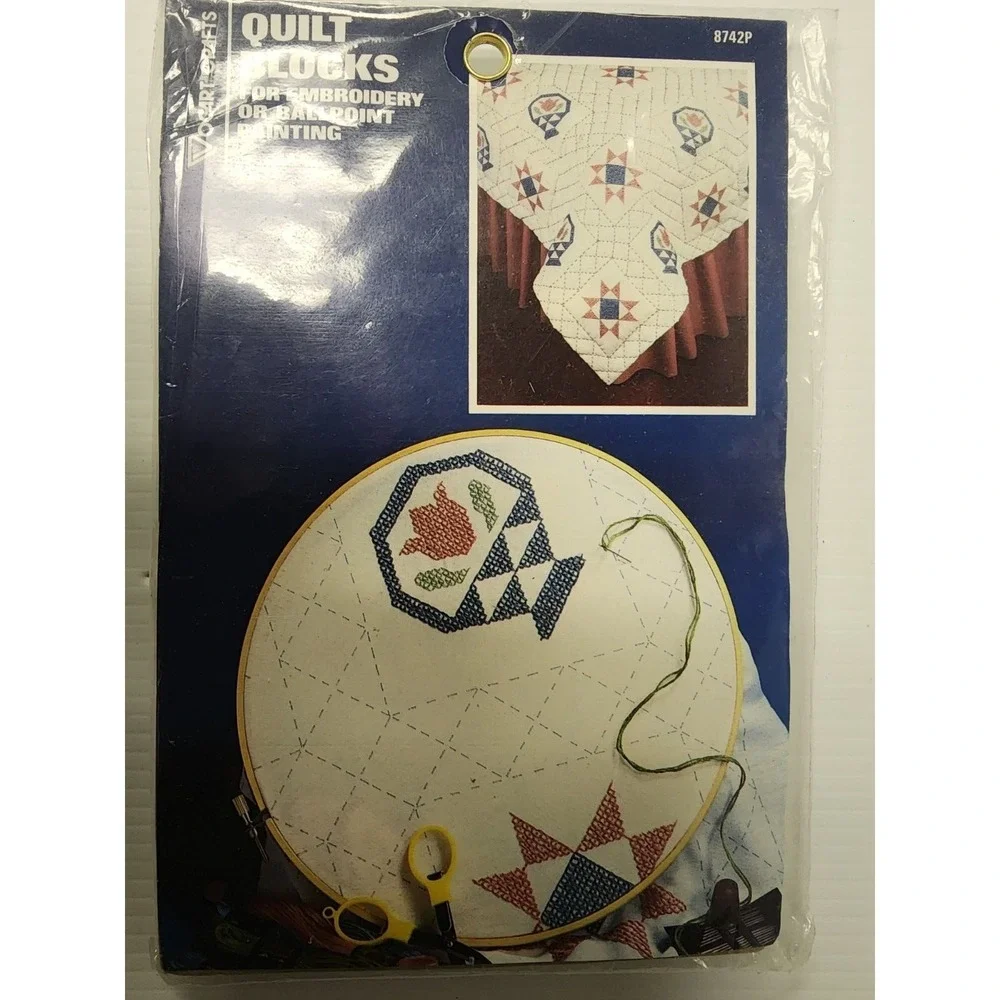 Vogart Crafts Quilt Blocks Embroidery or Ballpoint Printing Country Fair  #8742N